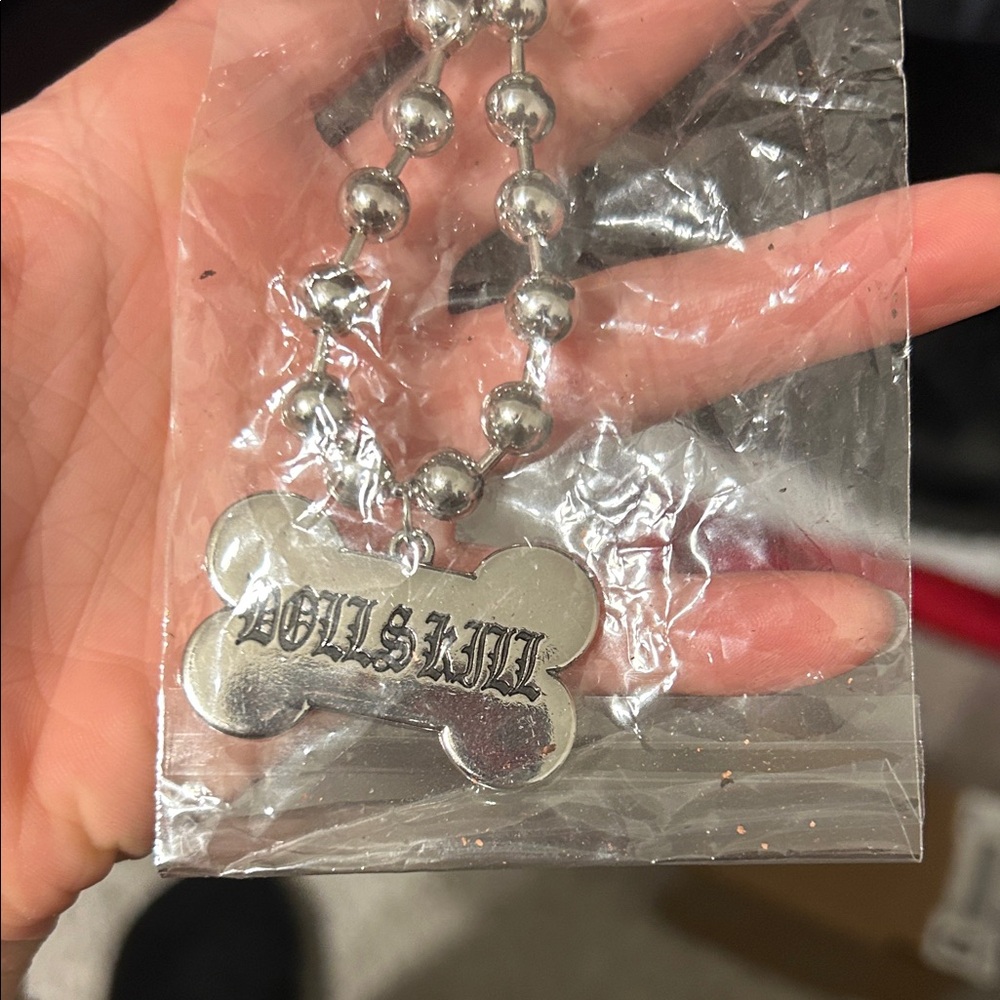 Dolls Kill Silver Bone Pendant Necklace